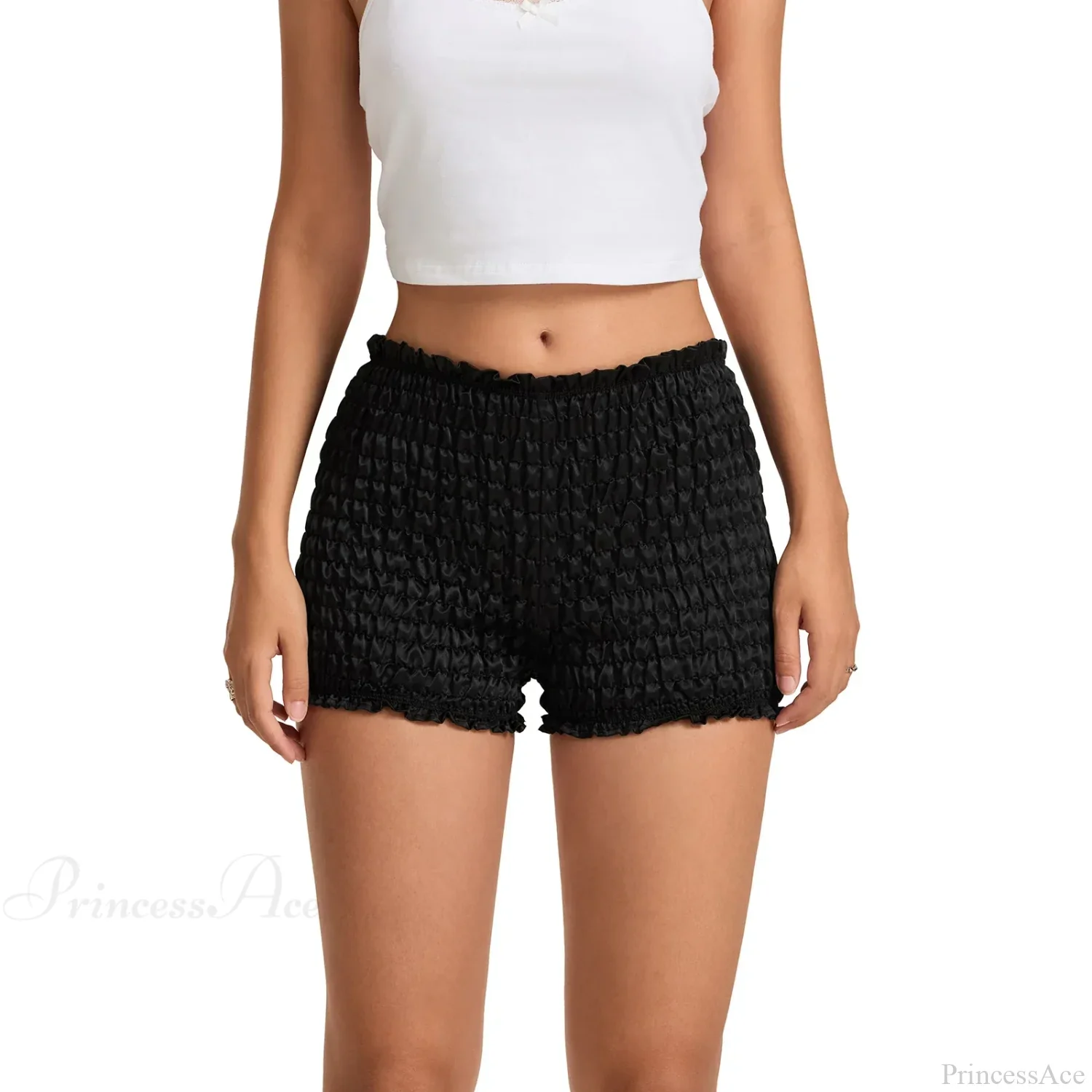 Mid Rise Ruched Elastic Waist Short - Image 7