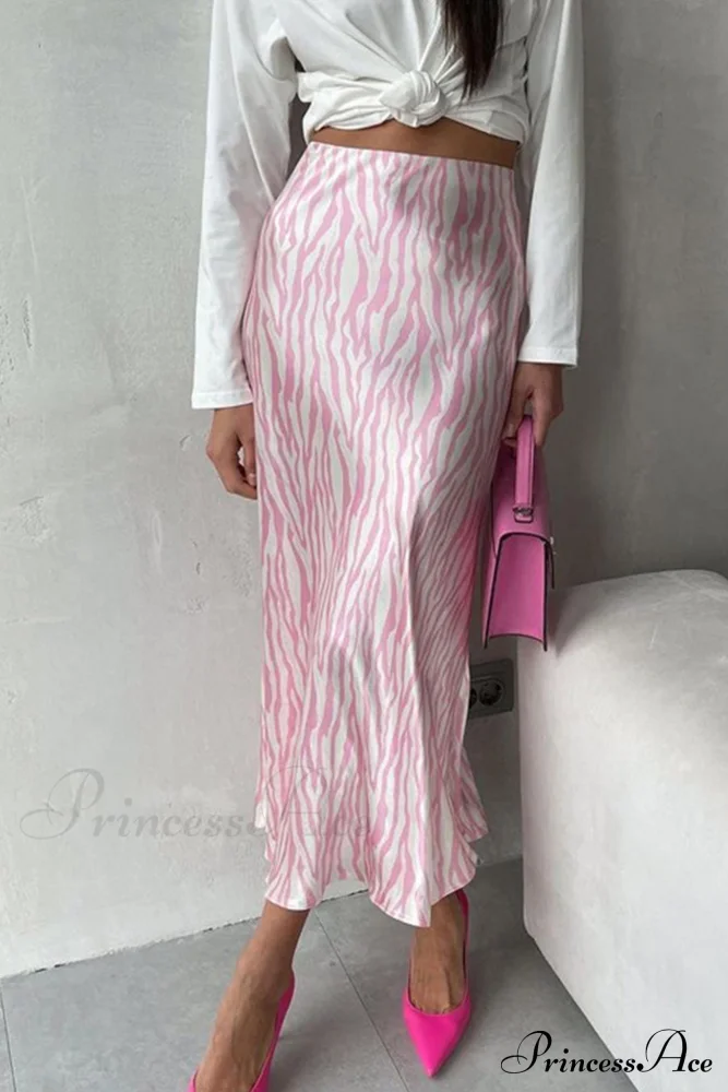 Midi Fishtail Zebra Skirt - Image 4