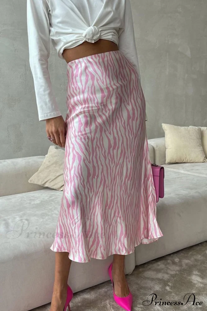 Midi Fishtail Zebra Skirt - Image 5