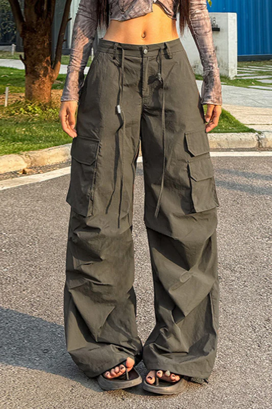 Military Green High-Waisted Cargo Pant - Image 2