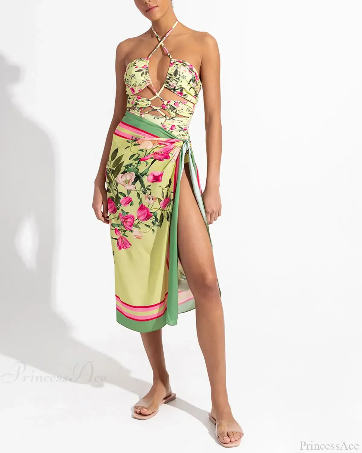 Milky White Cut-out Elegant Body Fit One Piece - Image 3
