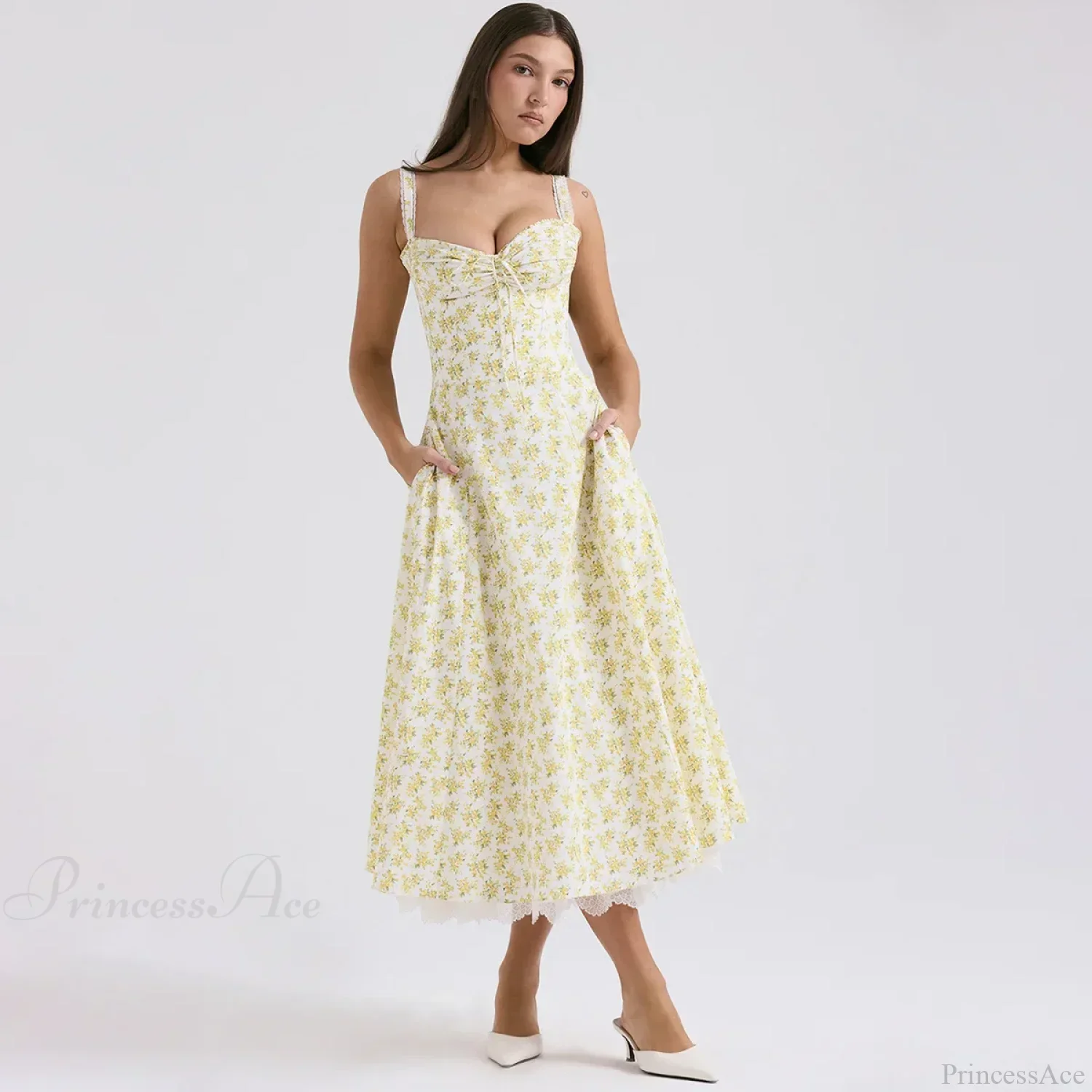 Elegant Floral Print Summer Midi Dress - Image 8