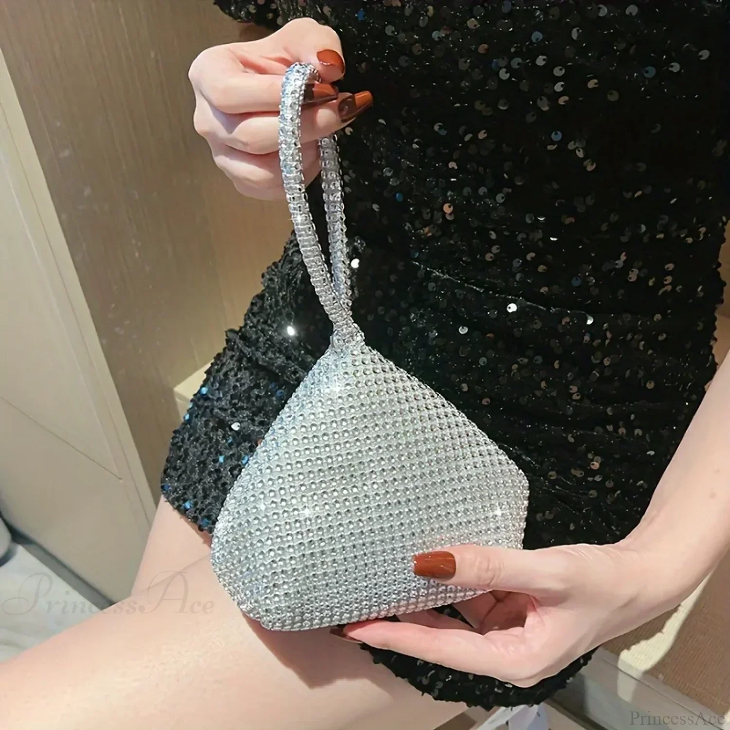 Mini Glitter Rhinette Evening Wristlet - Image 2