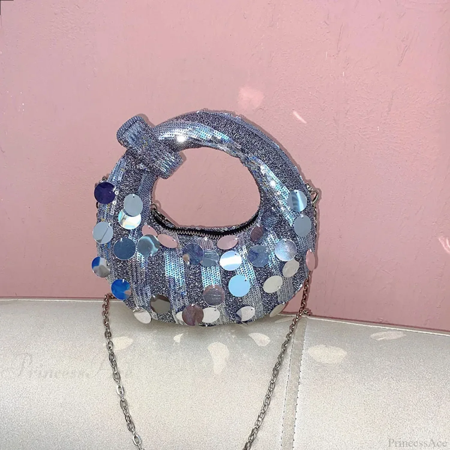 Mini Half Moon Evening Clutch Wristlet - Image 3