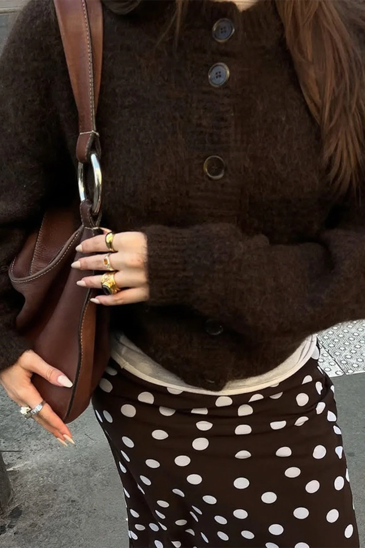 Minimalist Button Long Sleeve Cardigan - Image 5