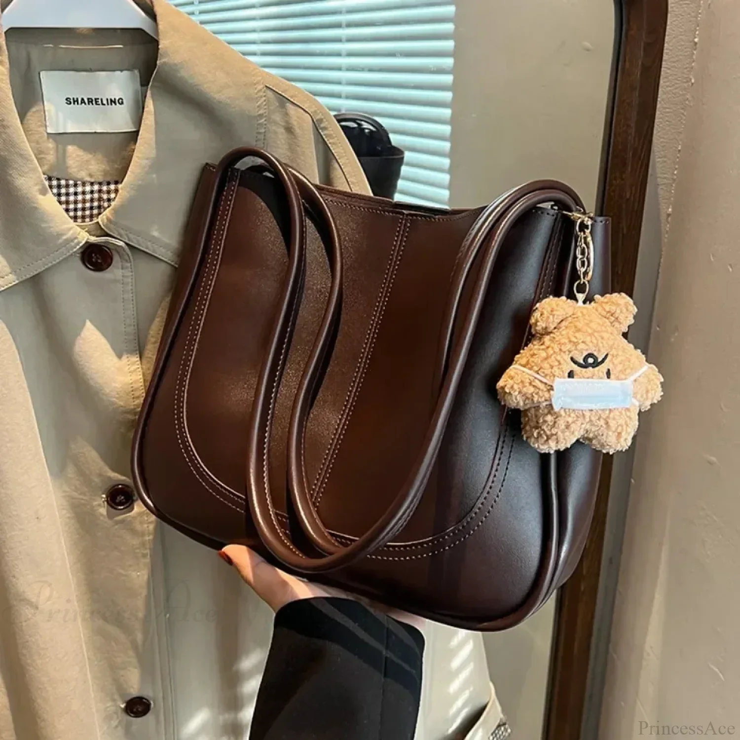 Minimalist PU Leather Shoulder Bag - Image 2