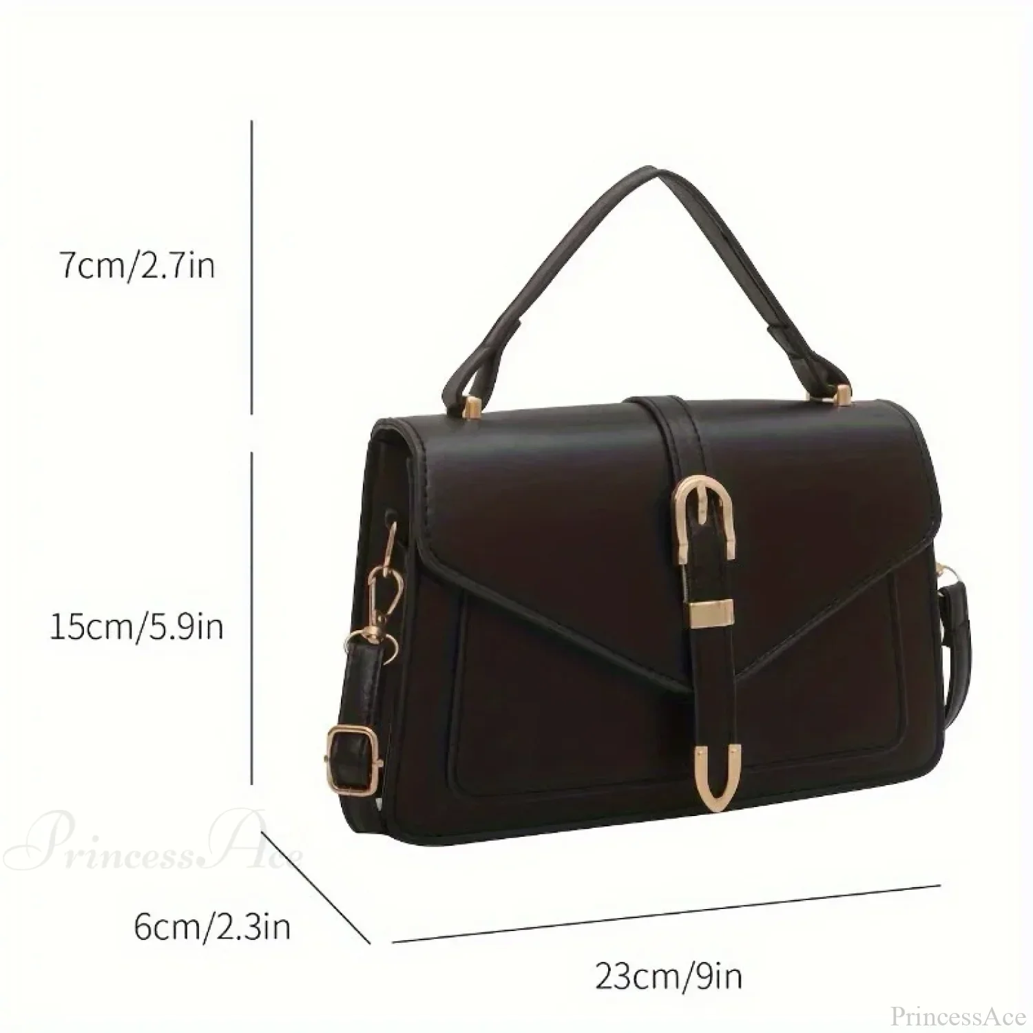 Minimalist Solid Color Square Flap Crossbody - Image 6