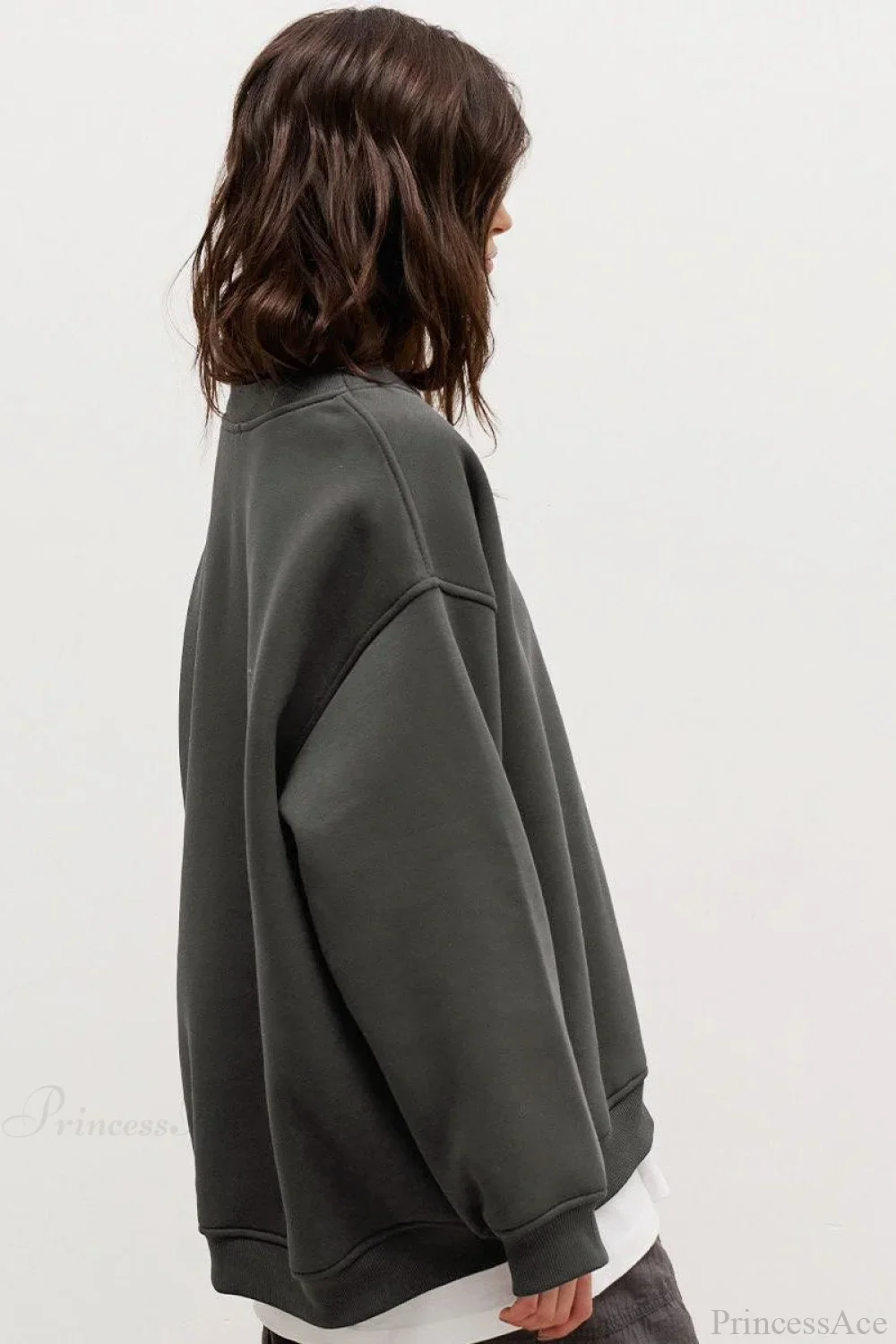 Minimalist Solid Crew Neck Oversize Sweatshirt - Image 20