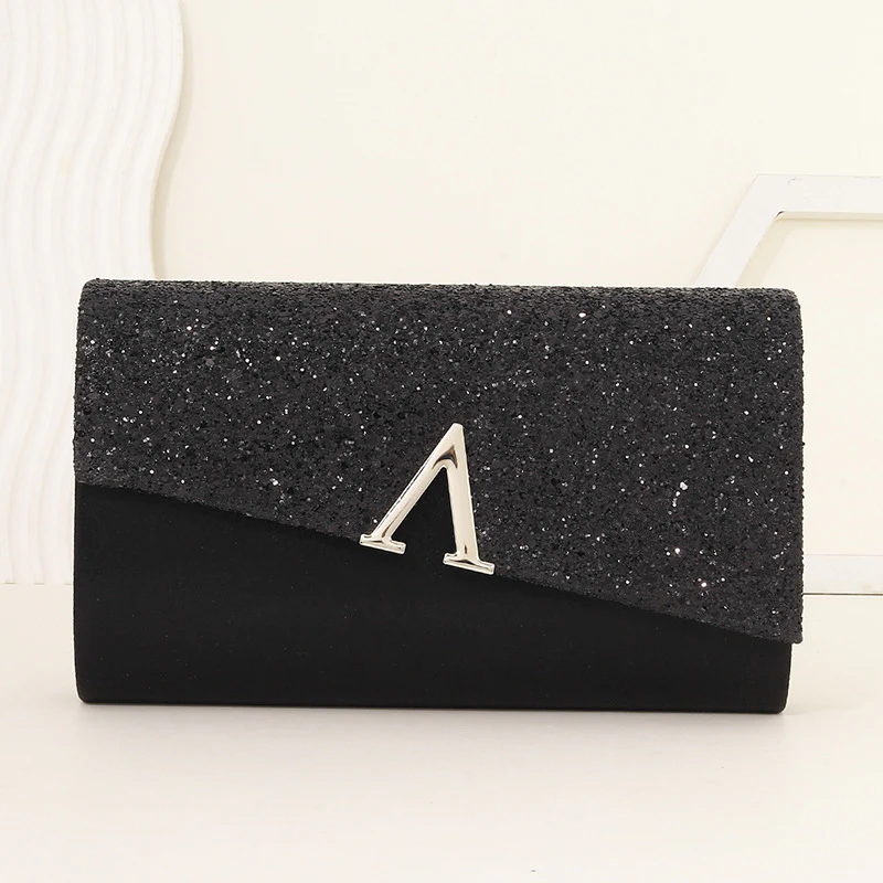 Minimalist Sparkly Asymmetrical Clutch Crossbody Bag - Image 3