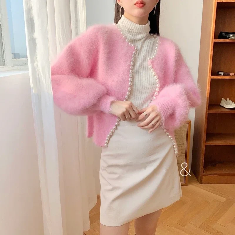 Mink Fleece Lantern Sleeve Cardigan - Image 8
