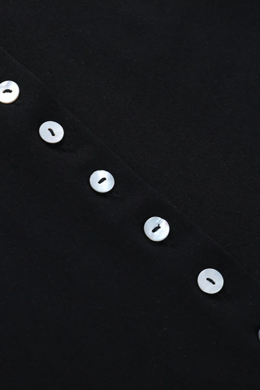 Multi-Button Fitted Solid Long Sleeve Tee - Image 4