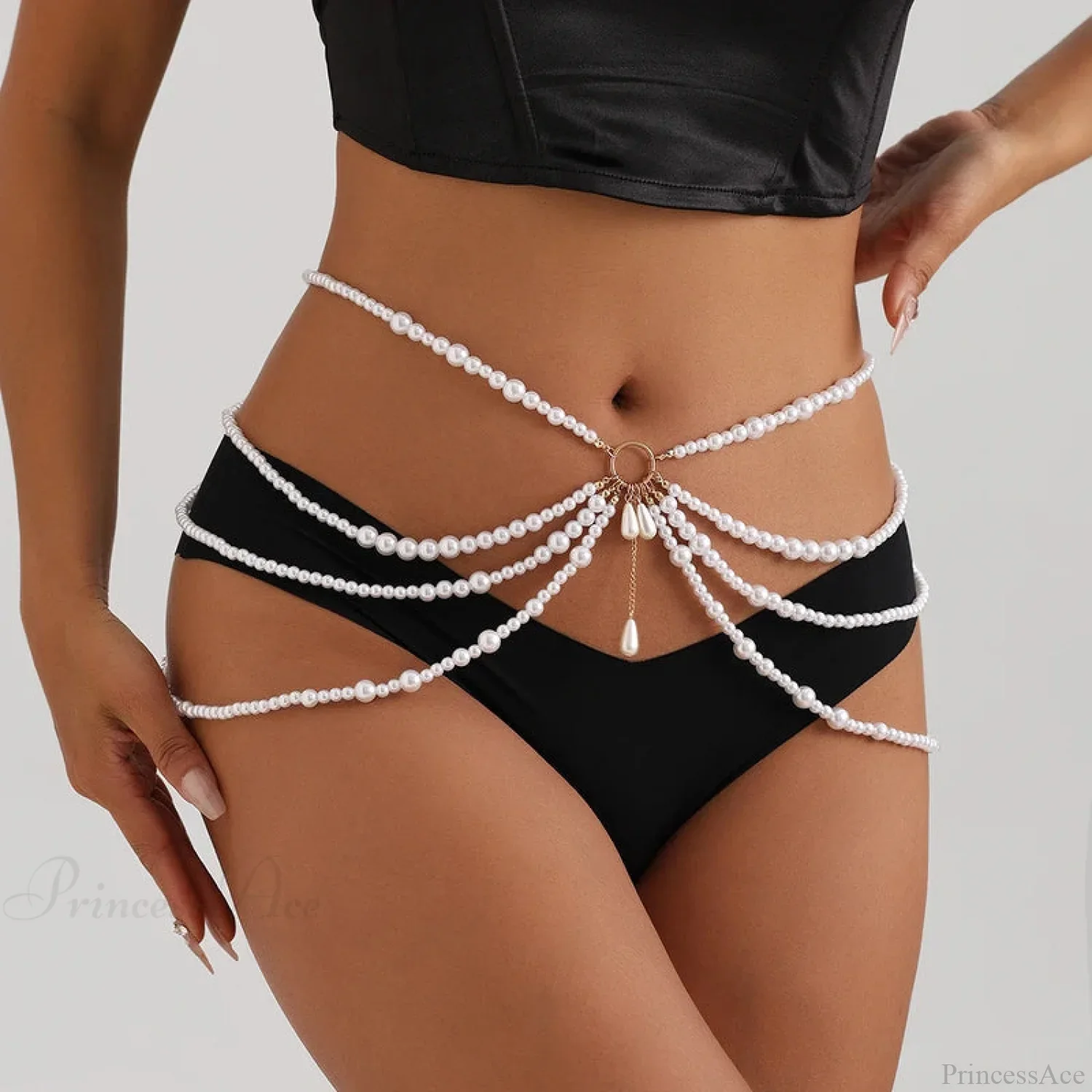 Multilayer Gothic Pearl Waist Chain Belt - Image 4
