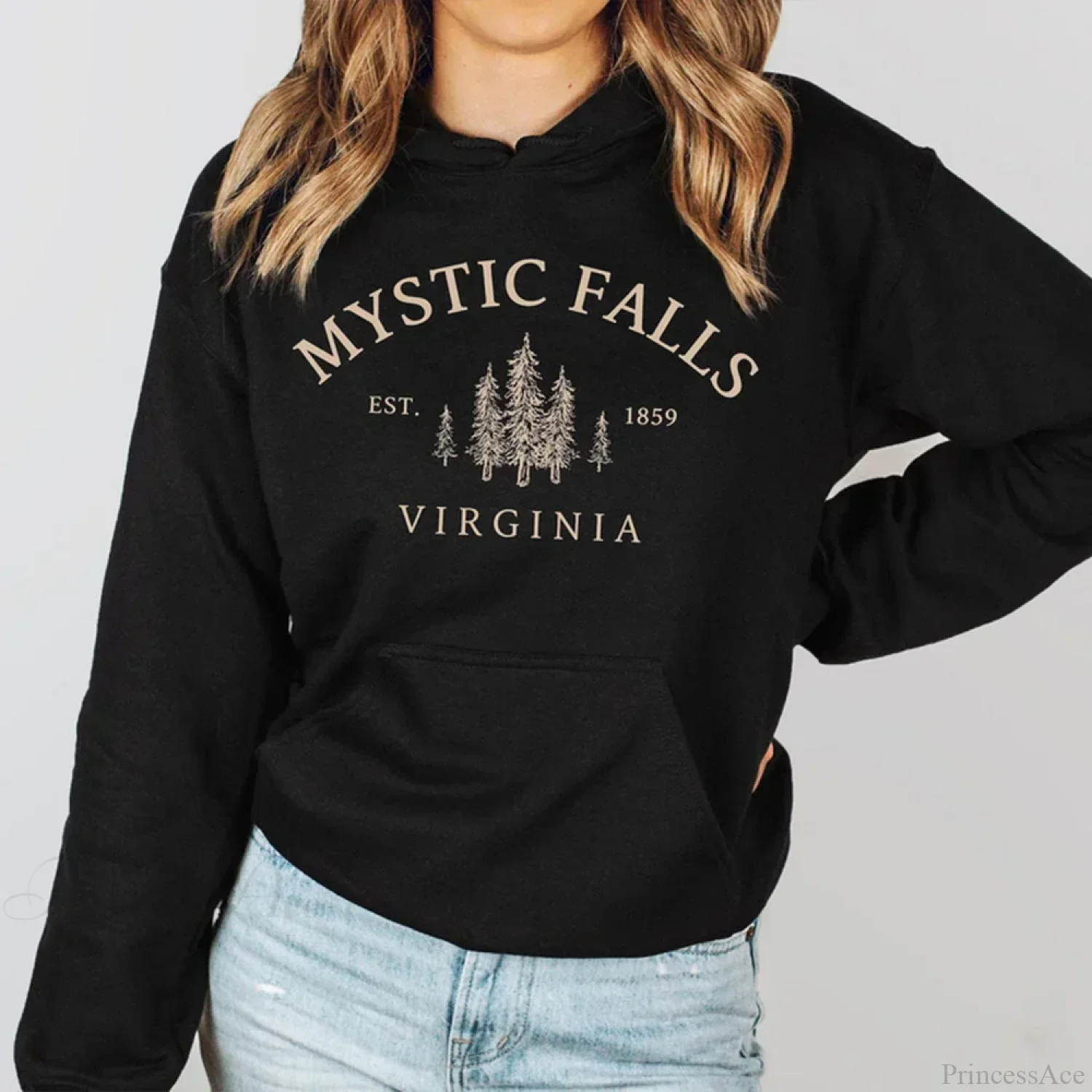 Mystic Falls Virginia Salvatores Vampire Fan Unisex Long Sleeve Hoodie - Image 2