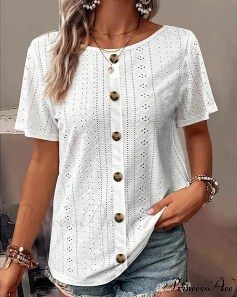 Neck Plain Round T-Shirt