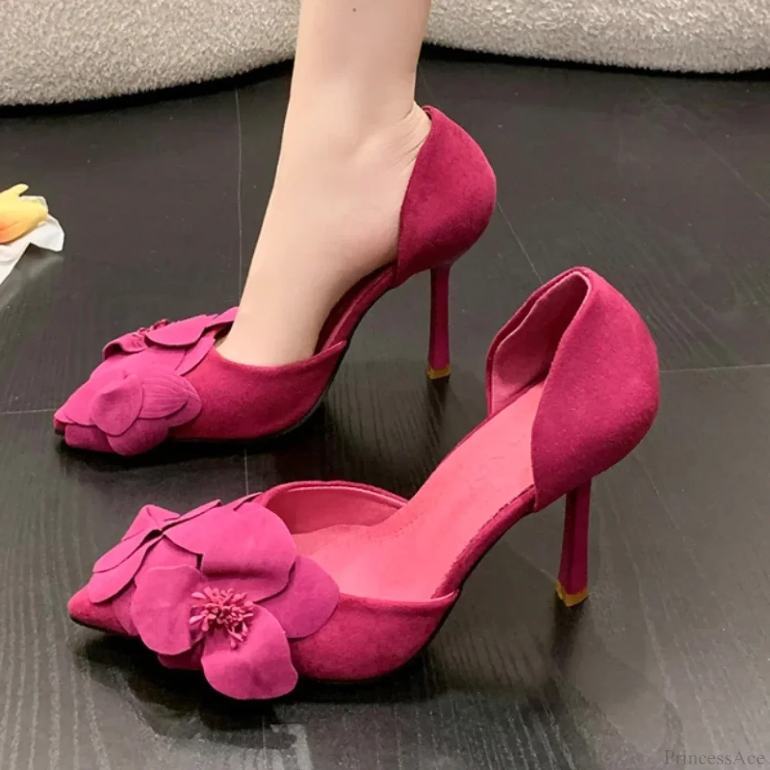 New Comfortable Designer Suede Summer OutdoorFashion Party Dress High Heel - Image 3