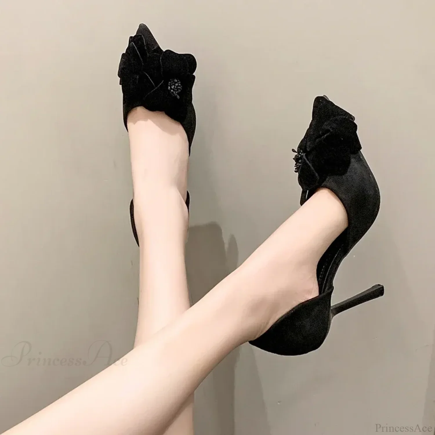 New Comfortable Designer Suede Summer OutdoorFashion Party Dress High Heel - Image 4