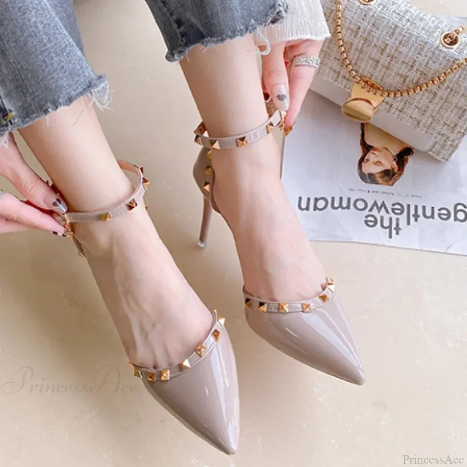 New Full Toe Elegant Solid Color Large Size Stiletto High Heel - Image 4