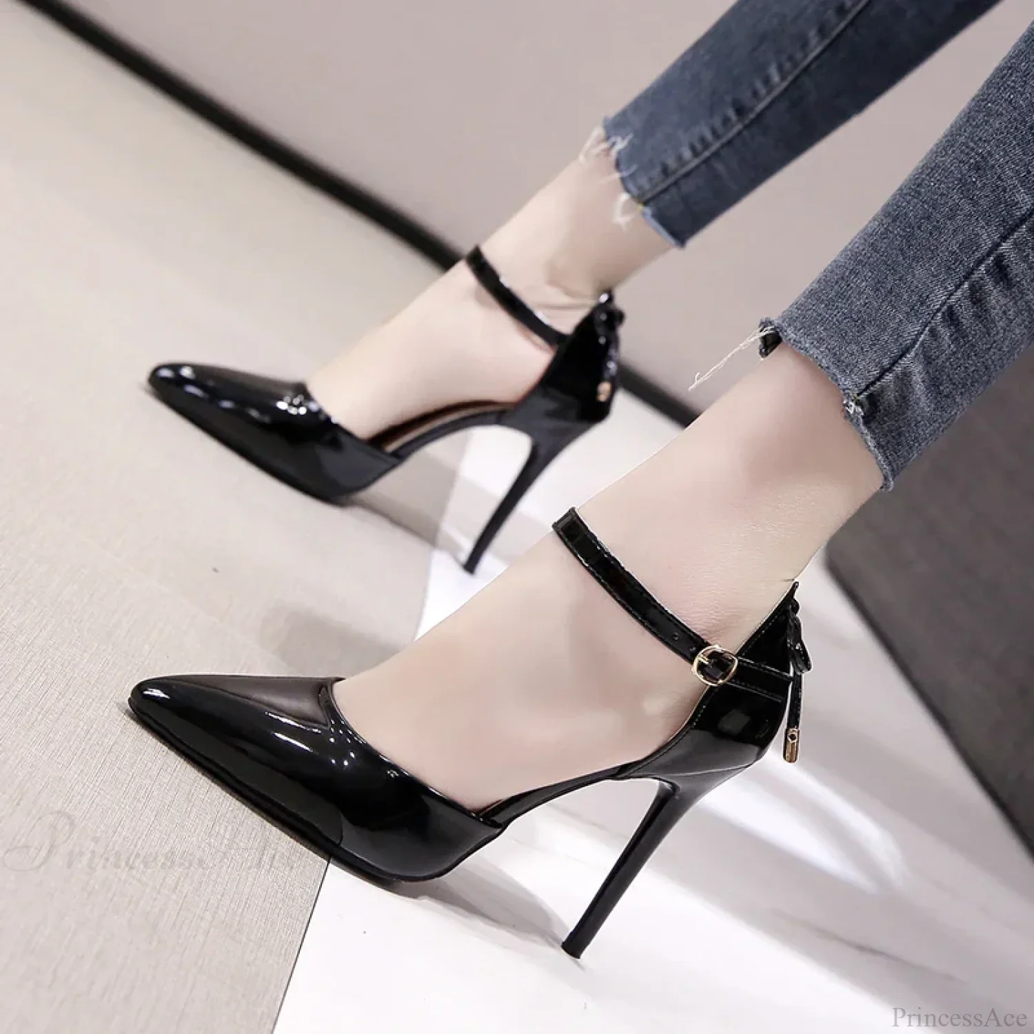 New Pumps Shoes PointedFashion Sexy Black Wedding Bridal Ladies Heels High Heel - Image 3