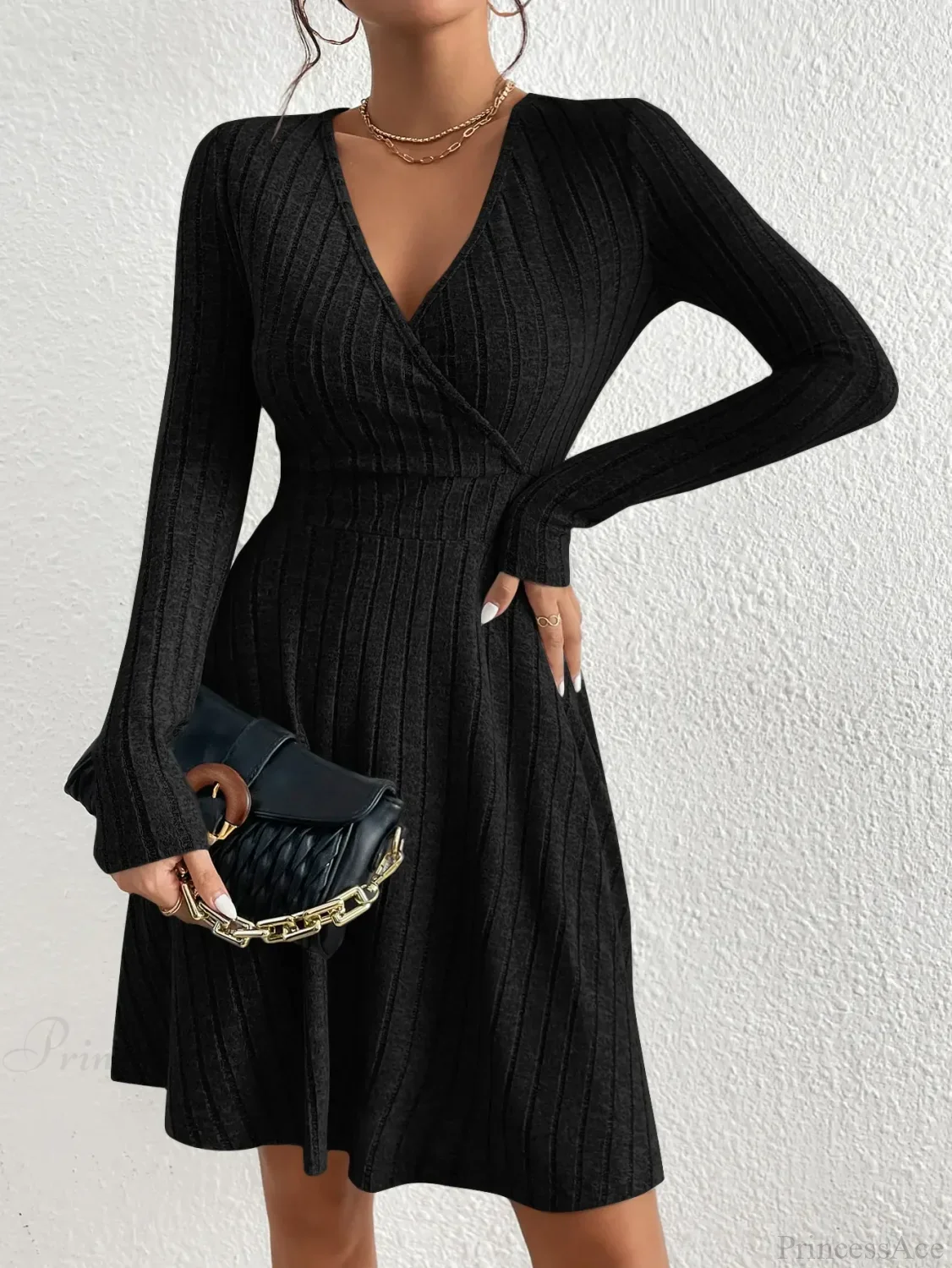 New Slim Sexy Sheath Dress Waist Slimming Short Little Black Dress - Image 3