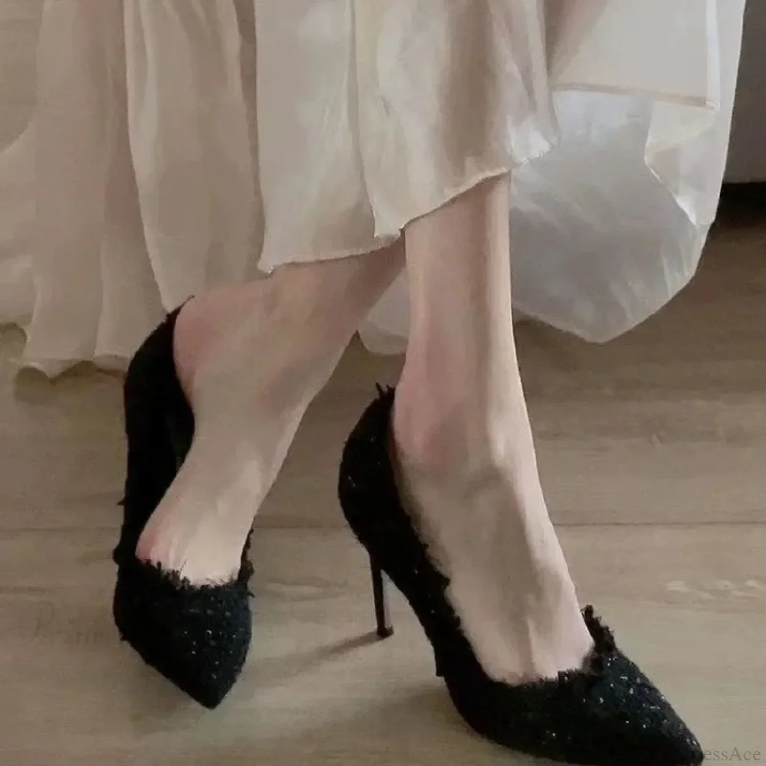 New Solid Color Pointed Toe Elegant Slip-on Stiletto Shoes High Heel - Image 2