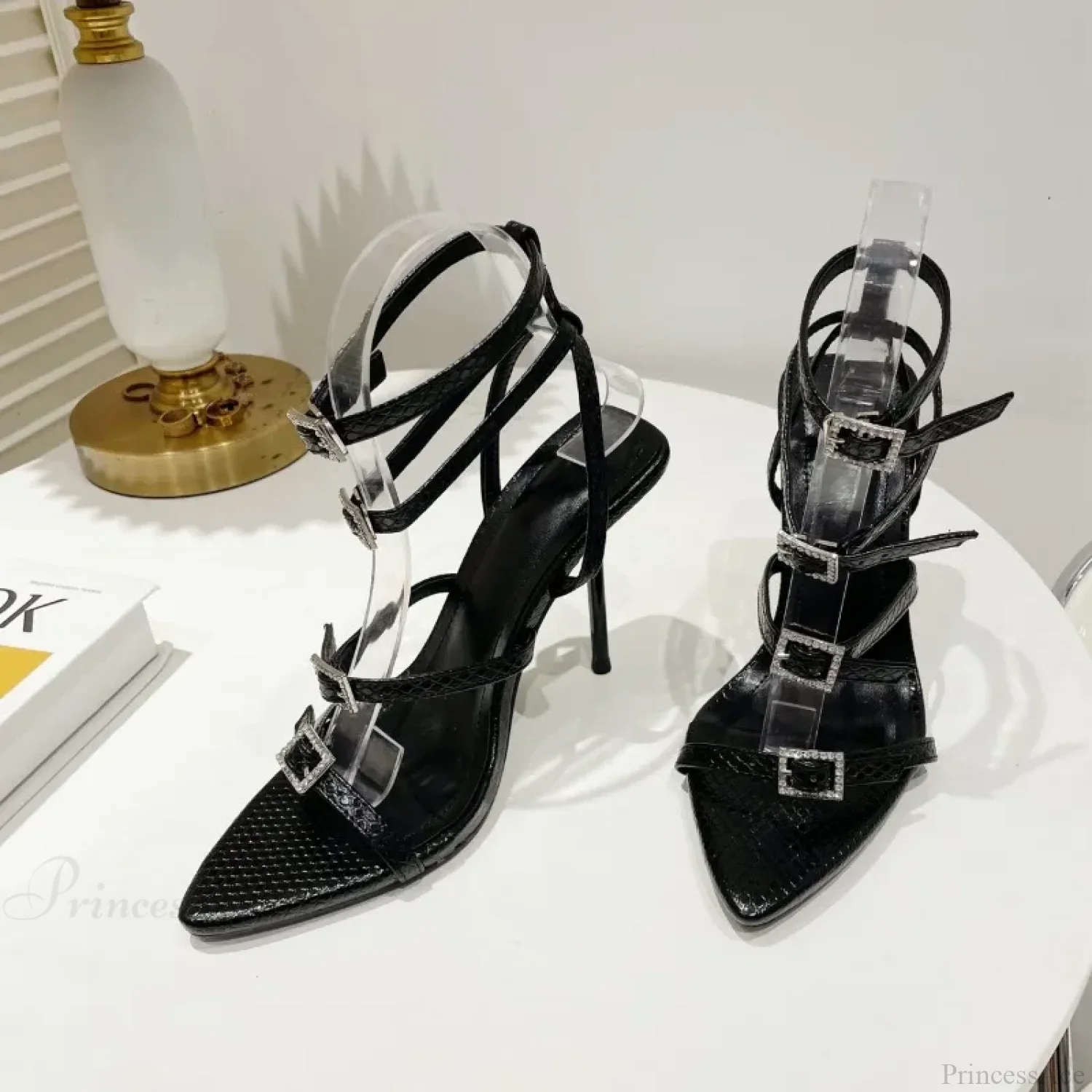 New Summer Pointed Open Toe Buckle Thin Sandals Casual Party Dress High Heel - Image 6