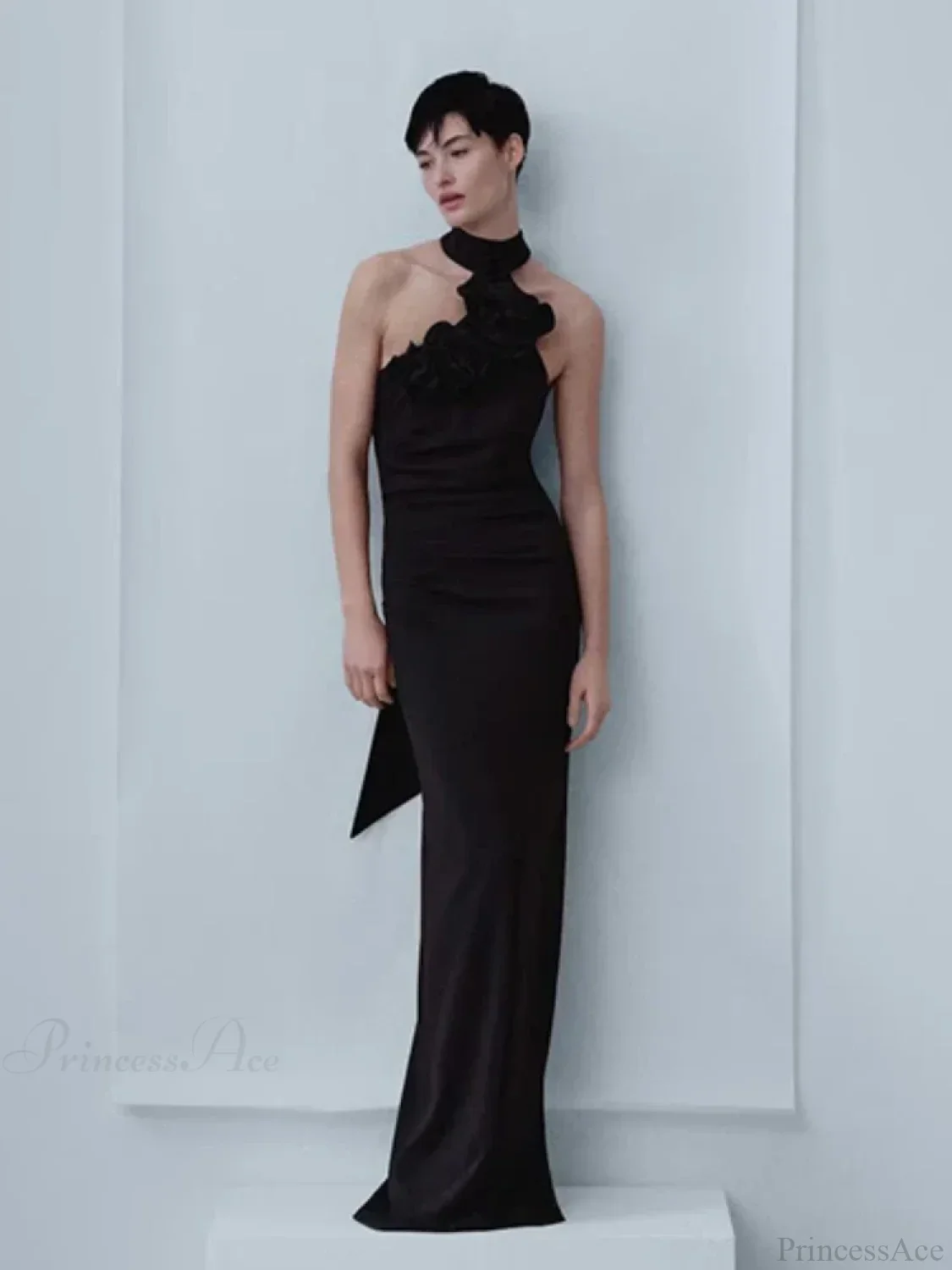 New Summer Sexy Halter Backless Flower Elegant Sleeveless Party Dress