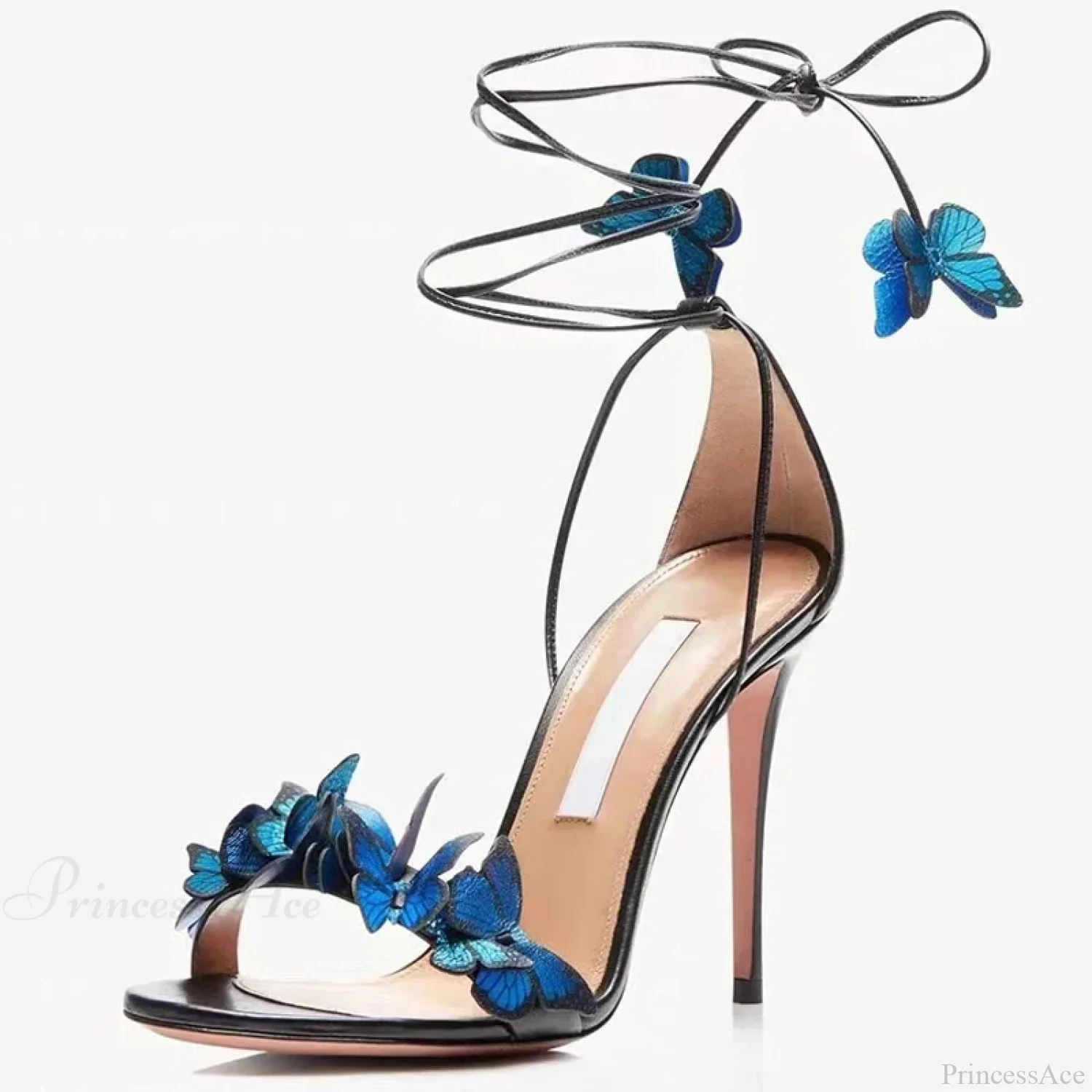 New Yellow Green Cross Strap Butterfly Open Toe Elegant High Heel - Image 7