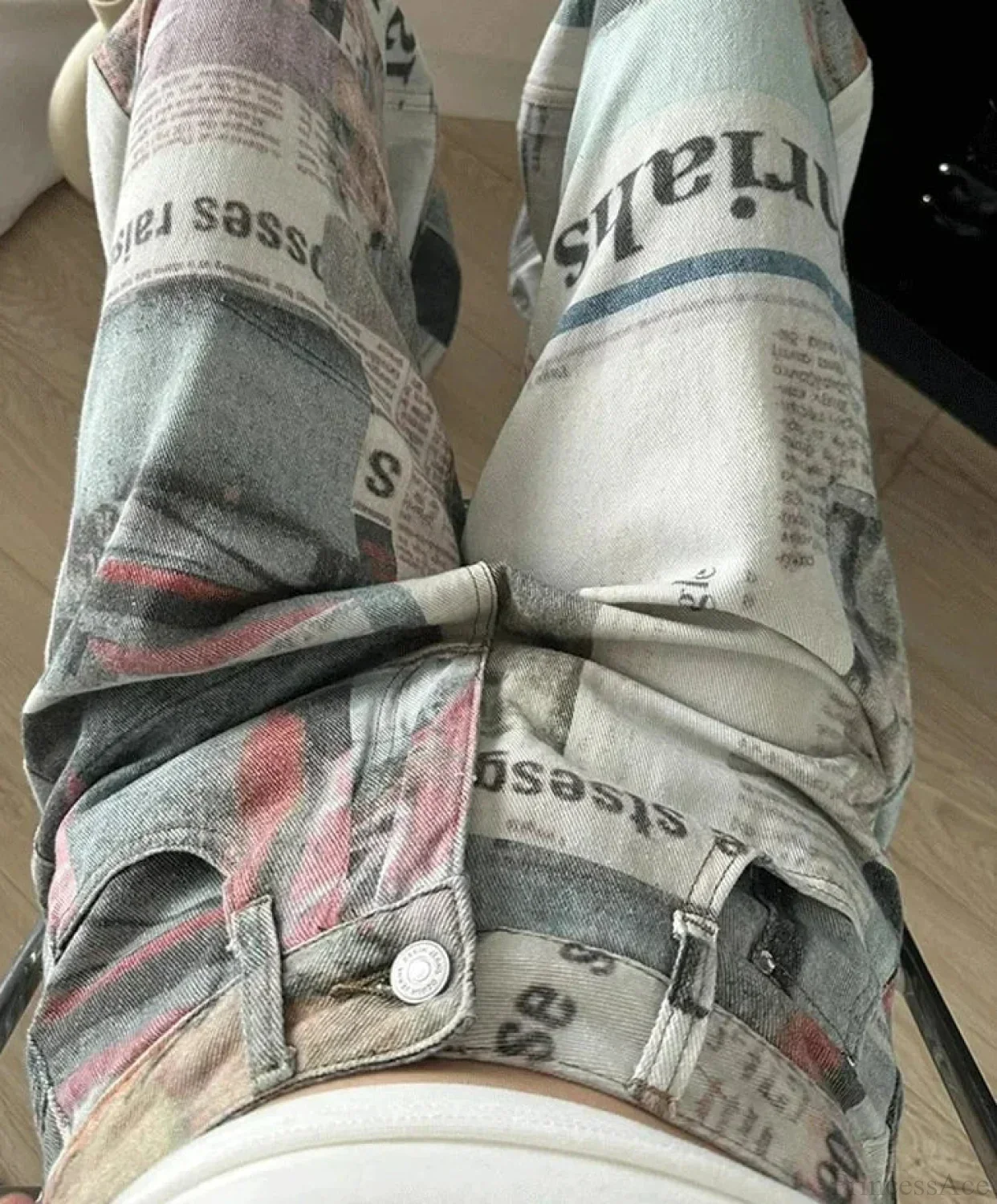 Newspaper Gothic Grunge Baggy Trouser - Image 2