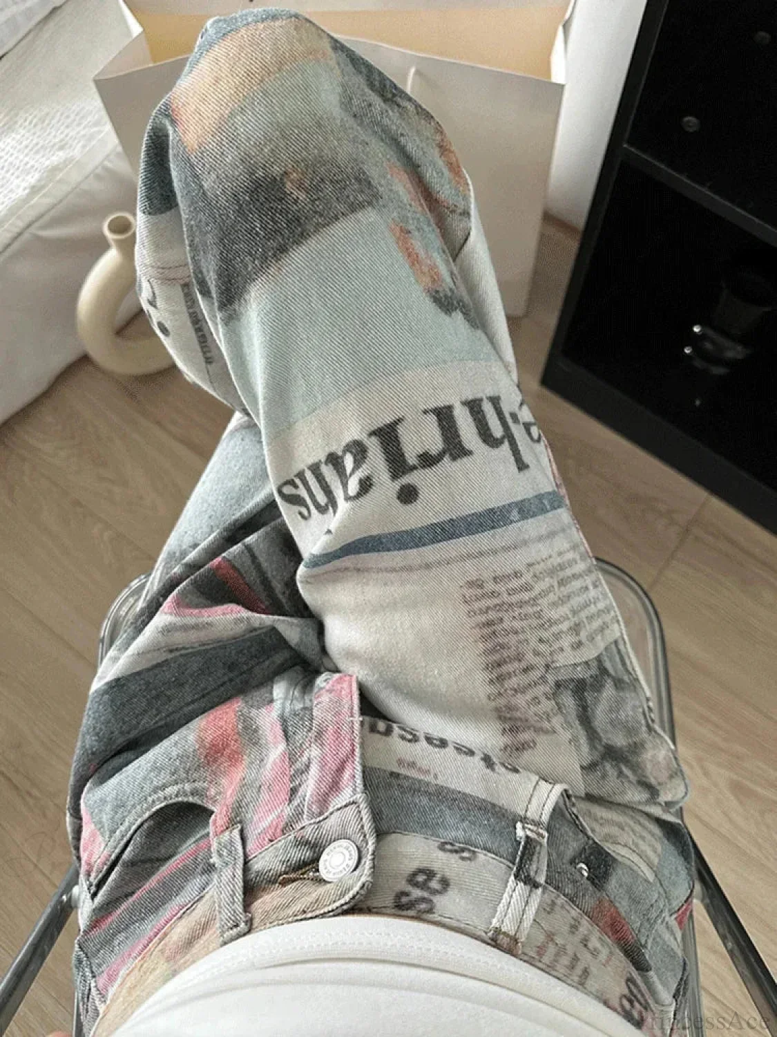Newspaper Gothic Grunge Baggy Trouser - Image 3