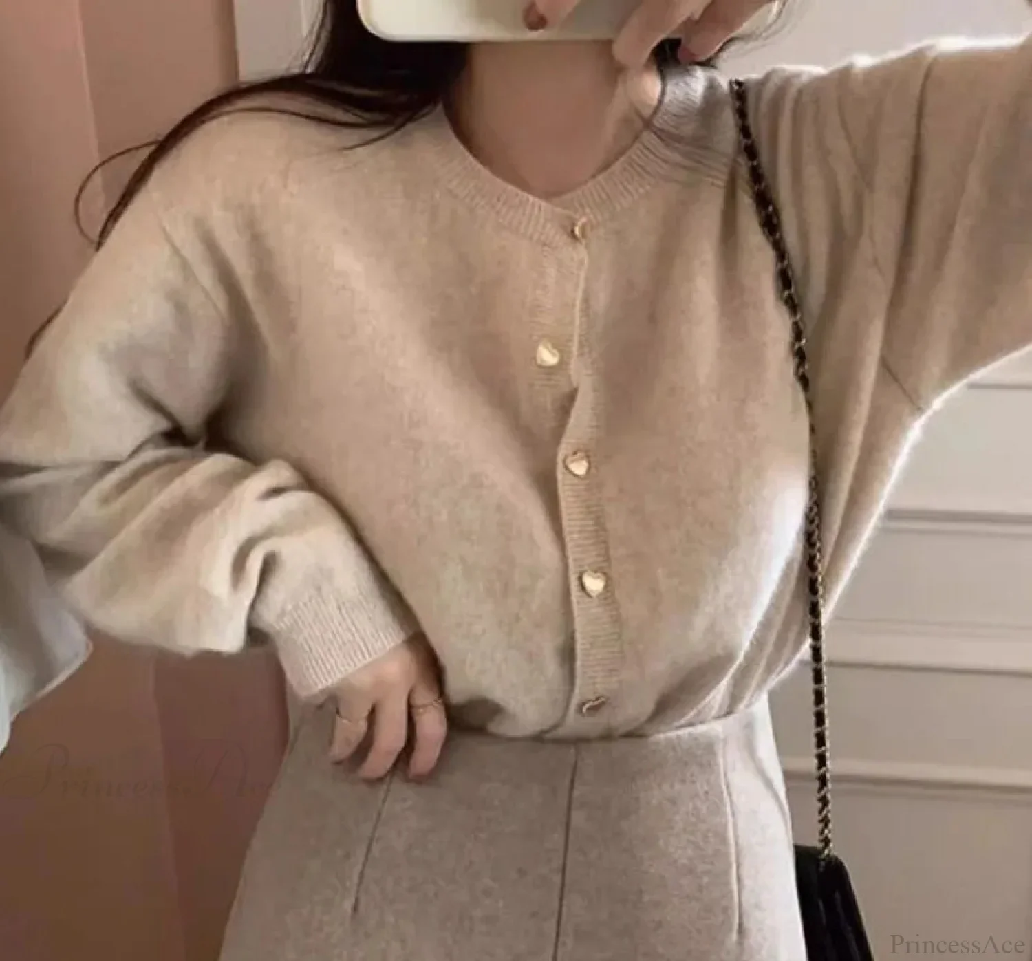 O-neck Long Sleeve Casual Cardigan - Image 3