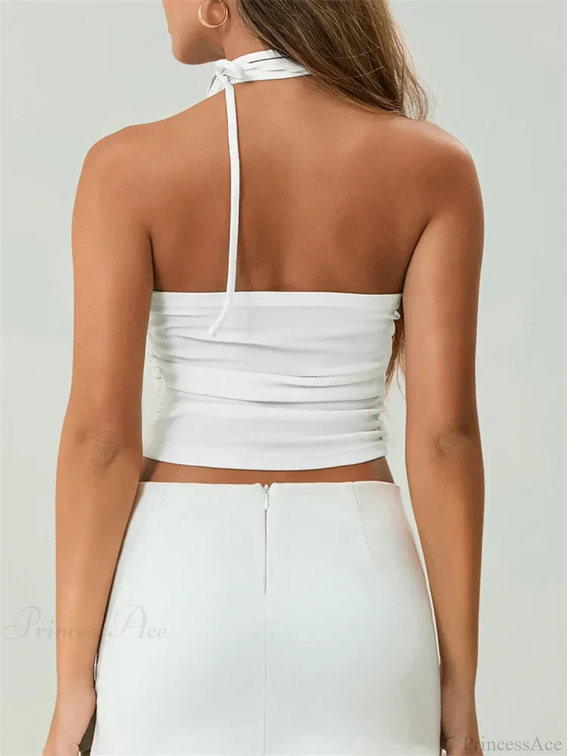 Off Shoulder 3D Flower Ruched Tube Crop Top - Image 6