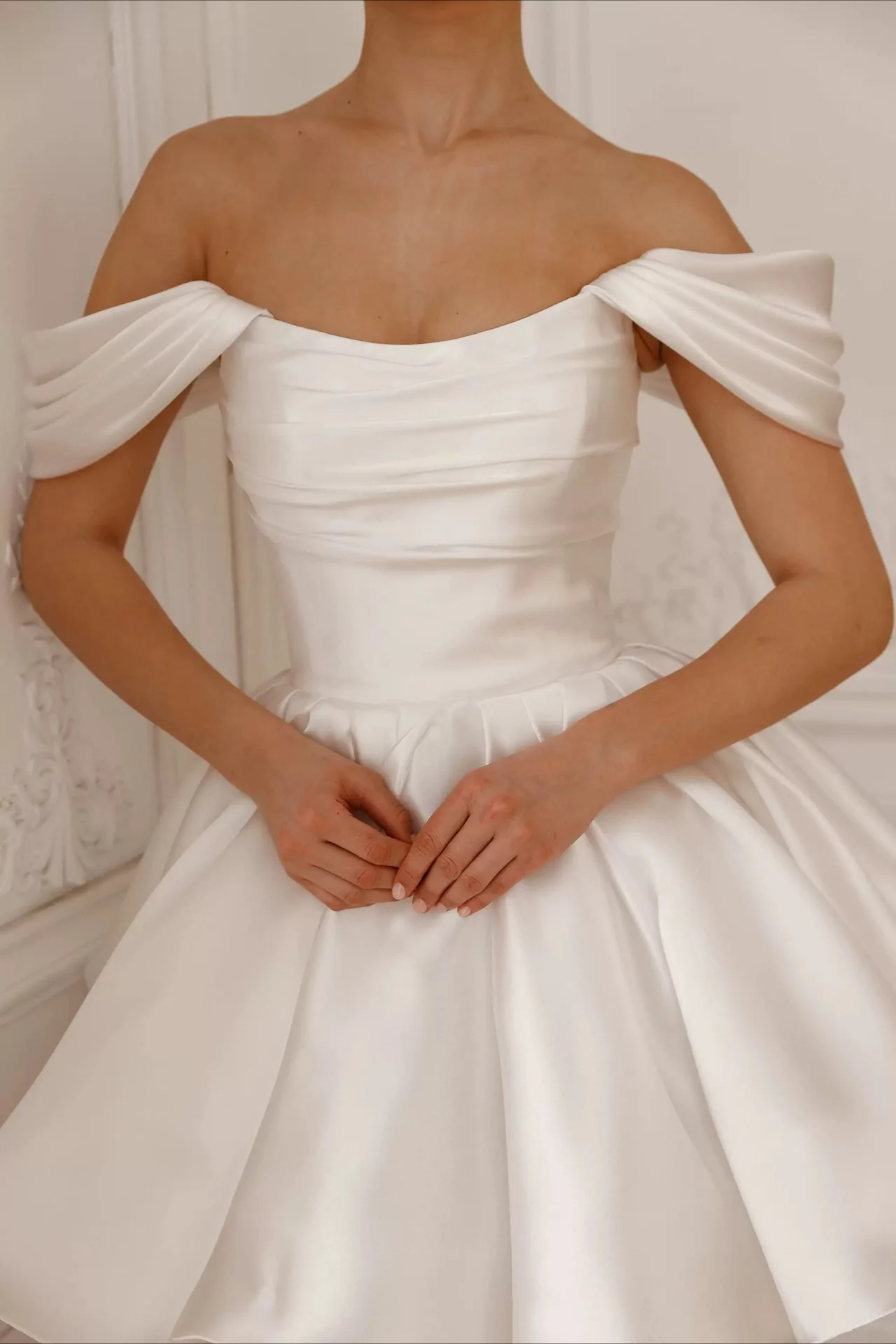 Off Shoulder Back Lace-up Short Fluffy Prom Dress - Image 4