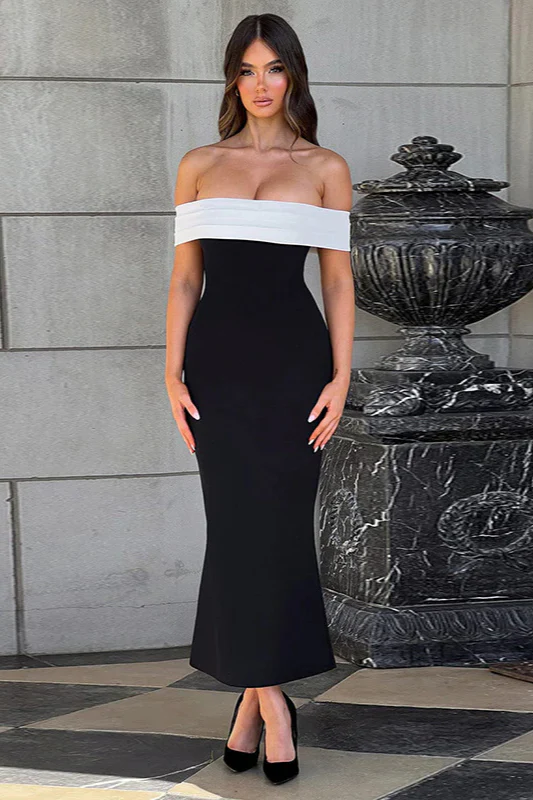 Off-shoulder Bodycon Long Party Dress - Image 5