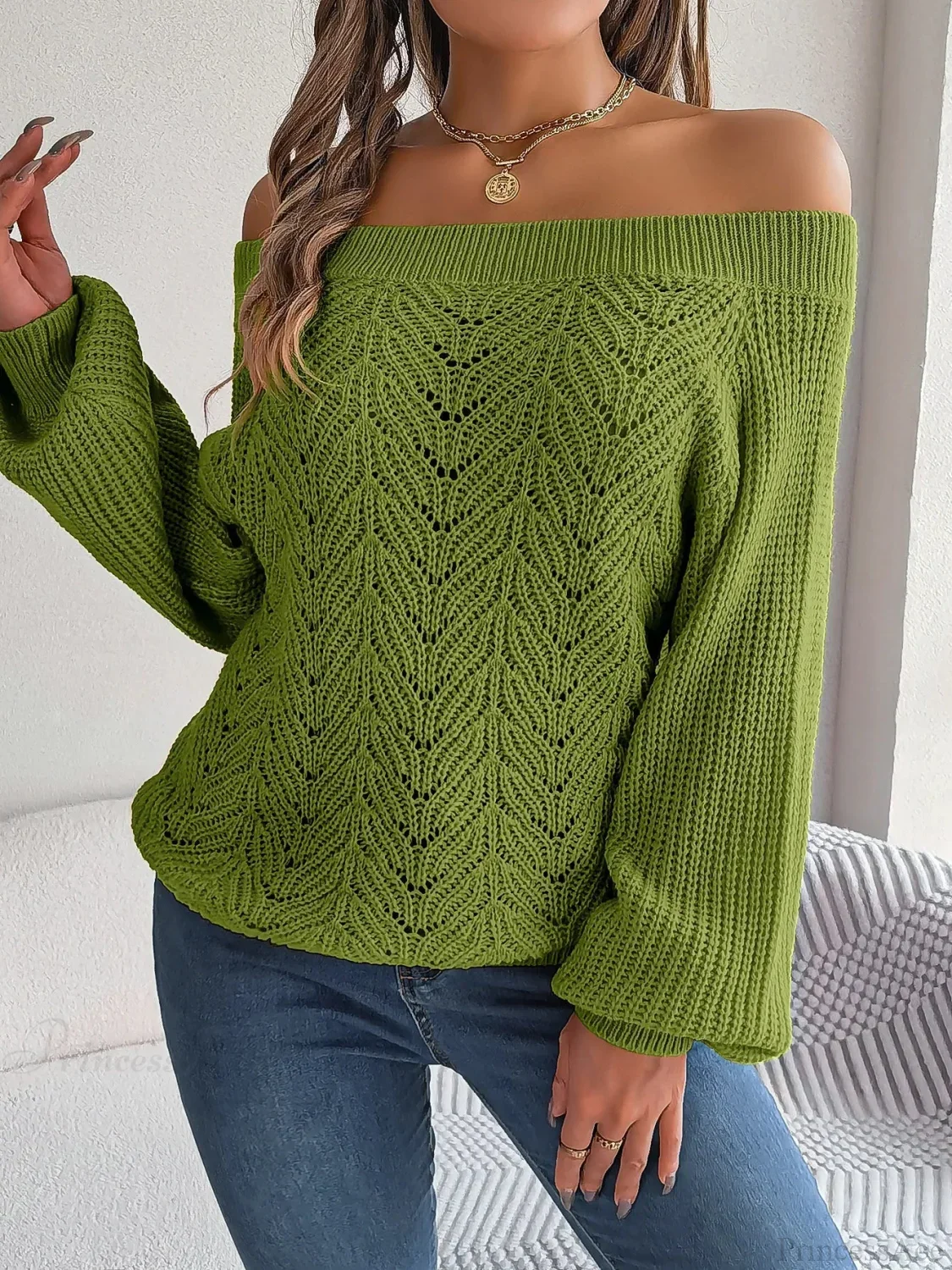 Off - Shoulder Elegant Spring Sweater - Image 8