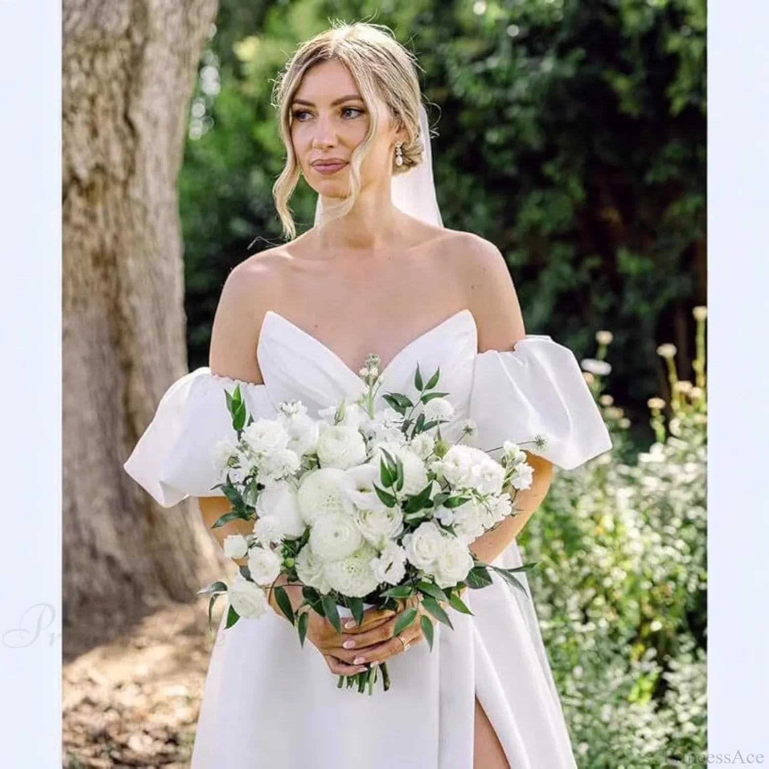 Off-Shoulder Long Wedding Dress - Image 2