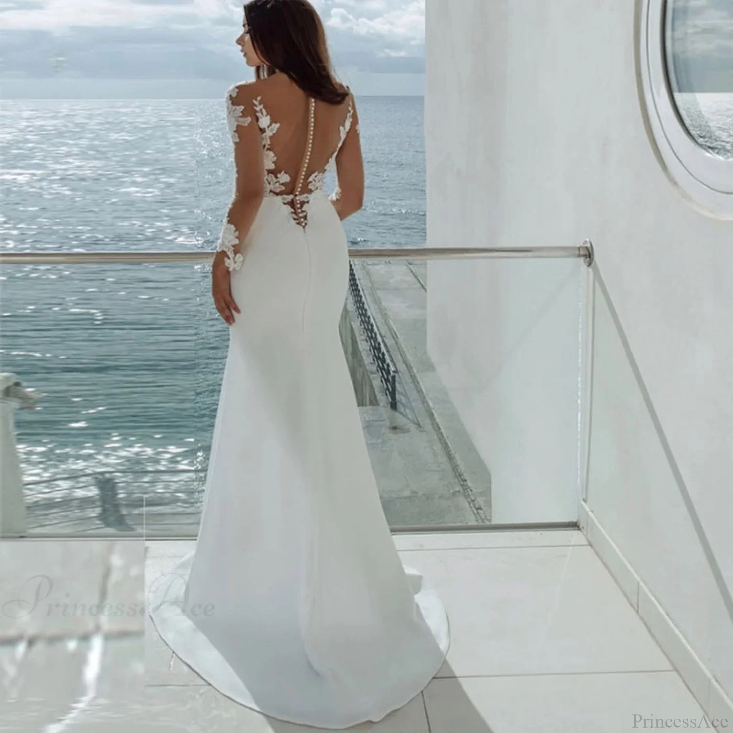 Off-Shoulder Princess Tail Wedding Dress - Image 2