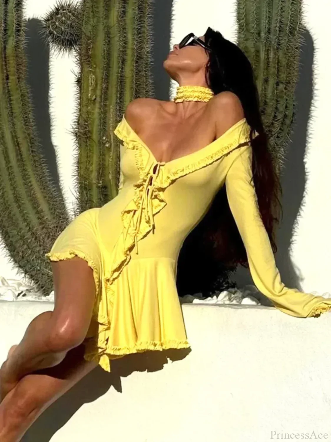 Off-Shoulder Ruched Mini Dress - Image 2