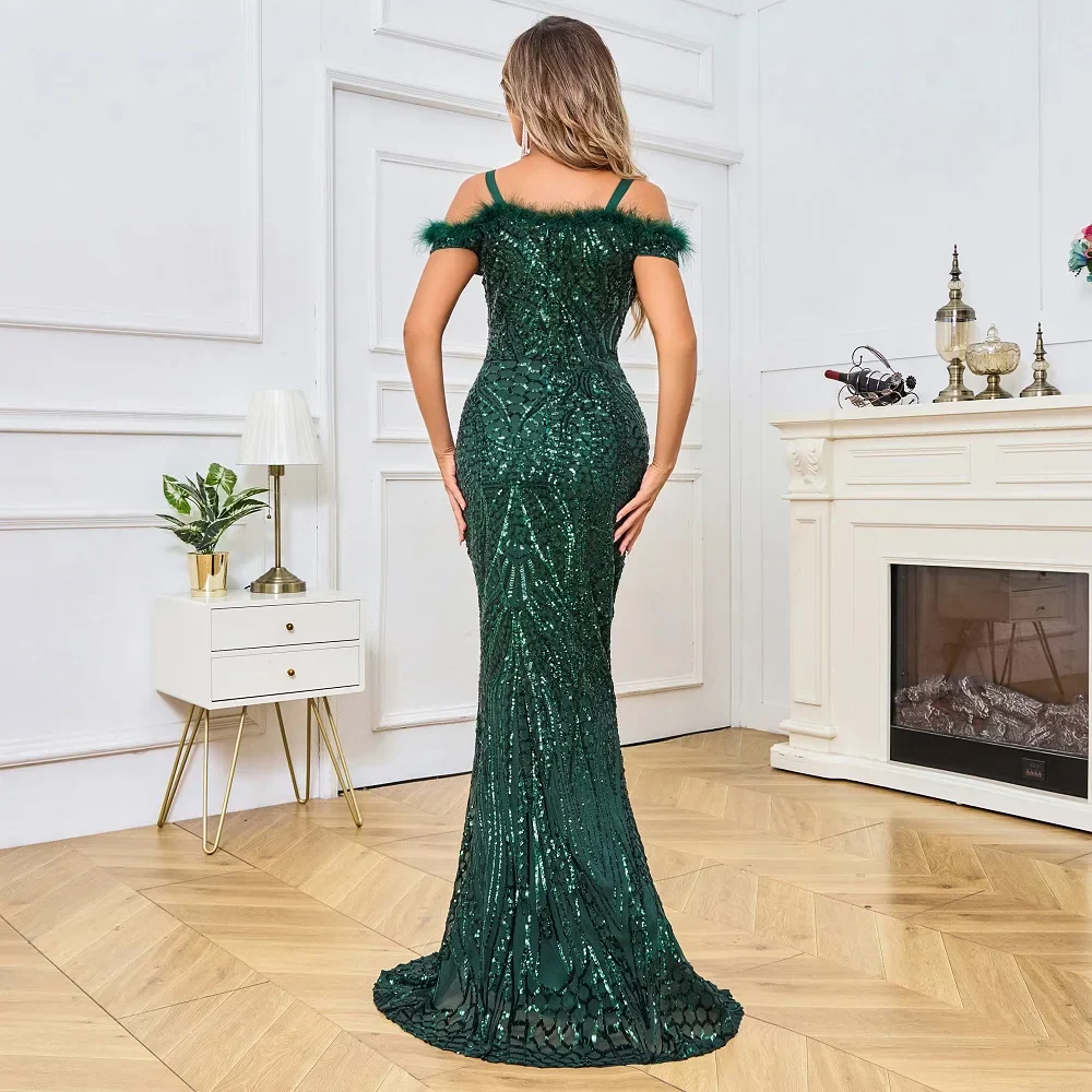 Off-Shoulder Sparkling Party Dress - Image 5