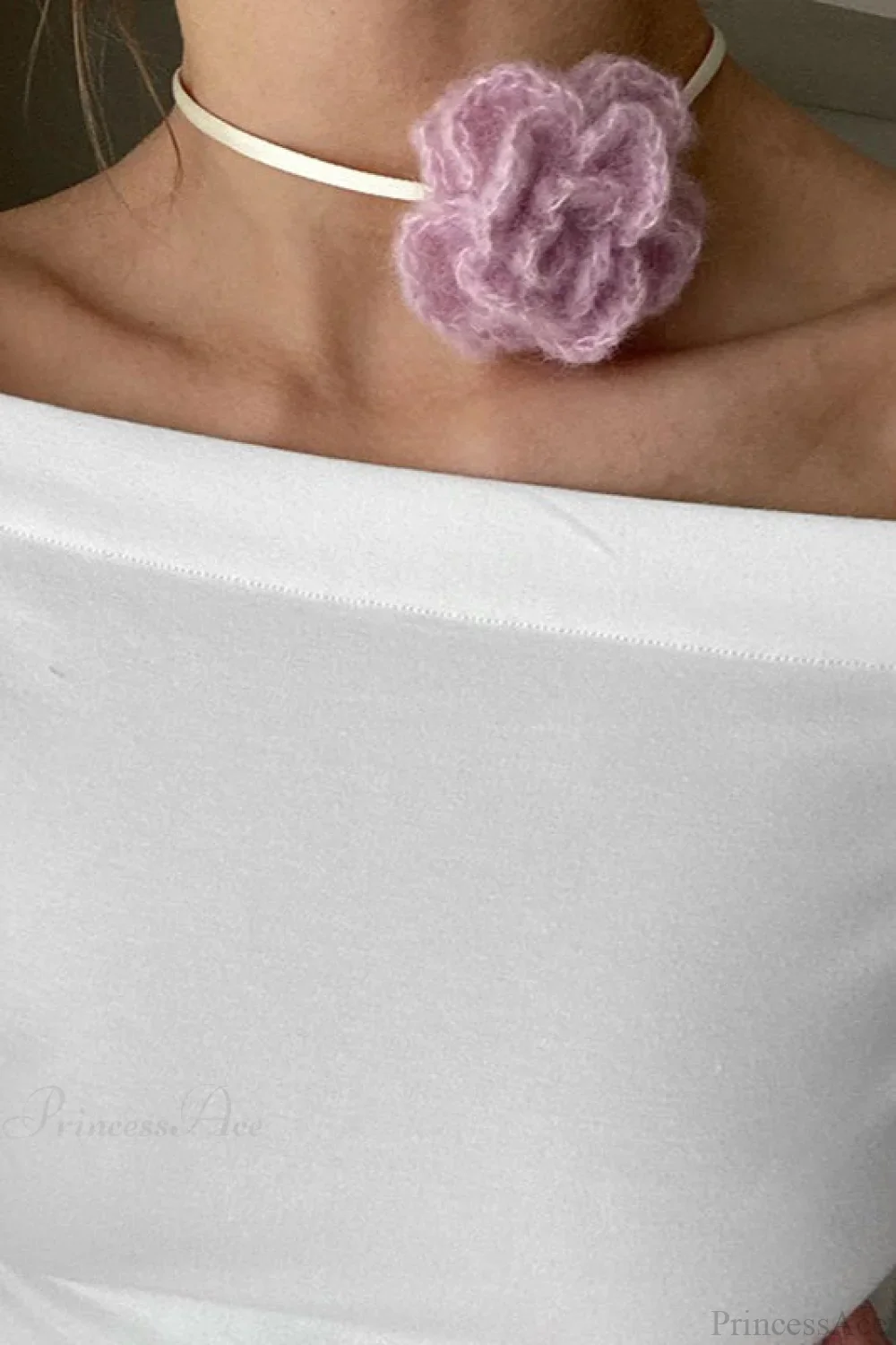 Off-the-Shoulder Tie Detail Fitted Long Sleeve Tee - Image 3