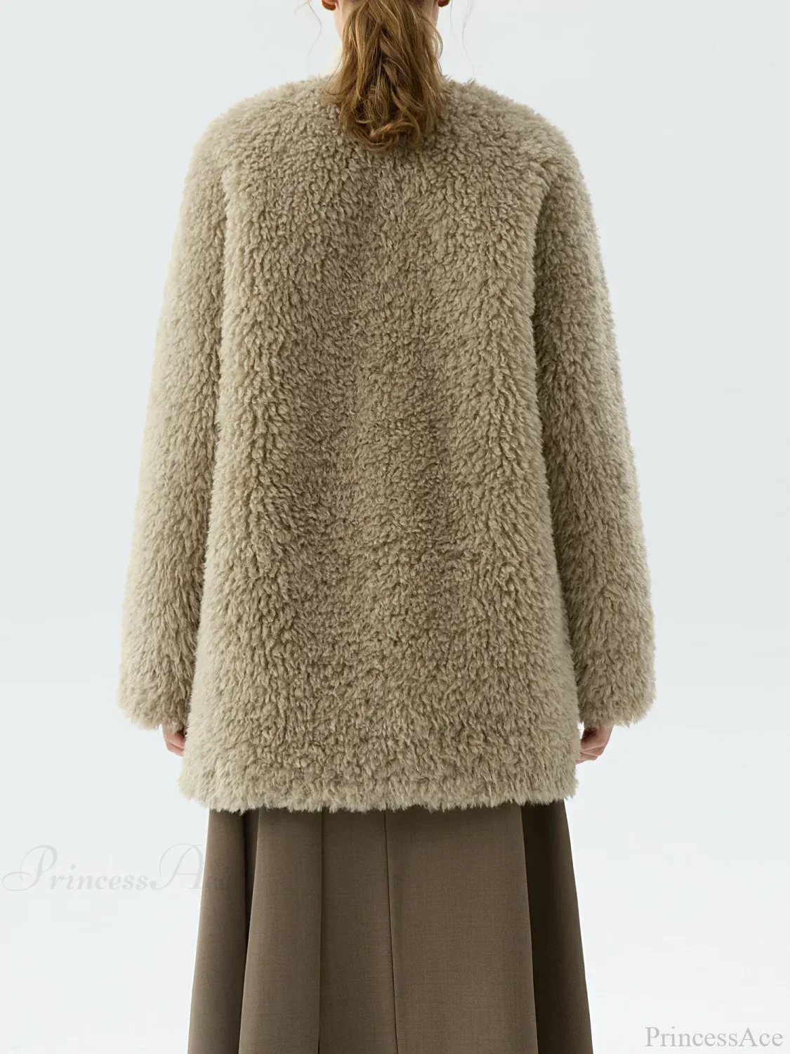 Office Lady One-Piece Lamb Coat - Image 2