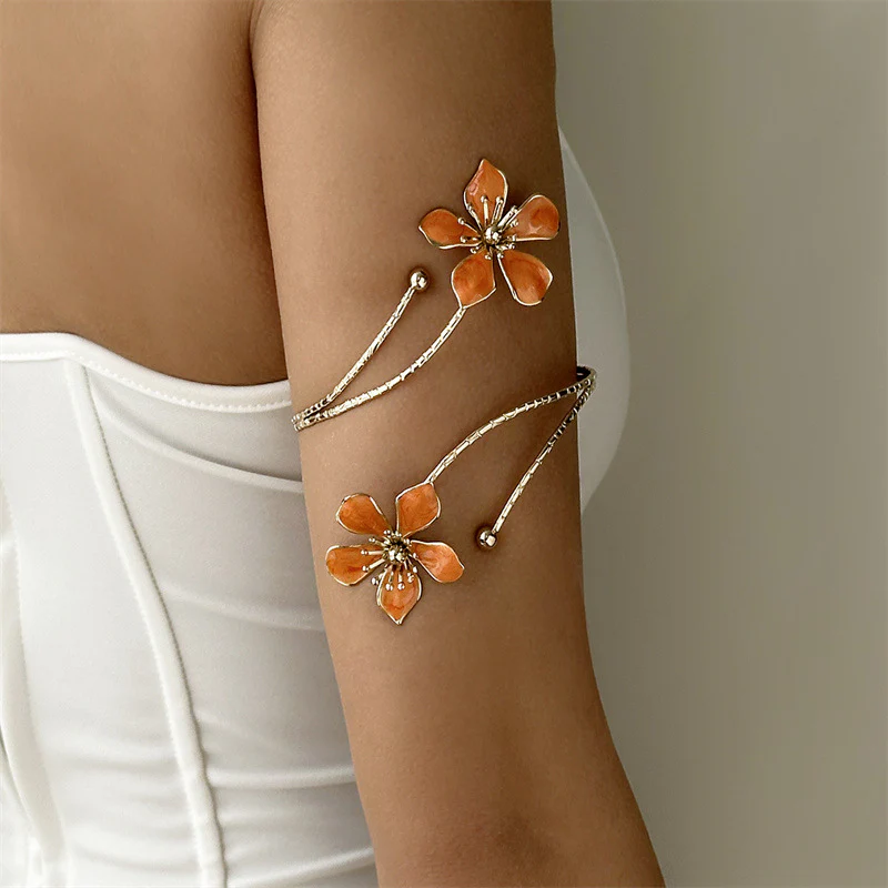 Oil Dripping Flower Open Bracelet - Image 6
