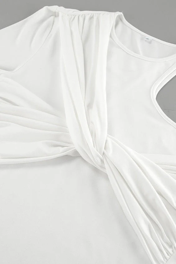 One Shoulder Knot Long Sleeve Long Sleeve Tee - Image 3
