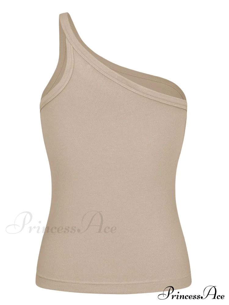 One-Shoulder Ribbed Tank - Image 3