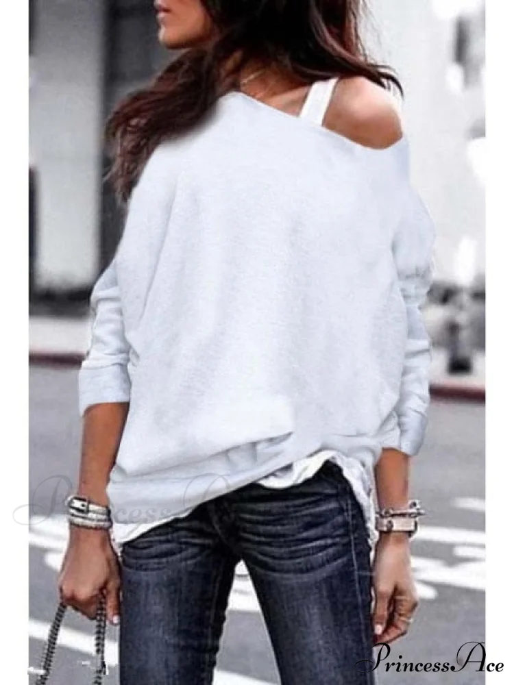 One Sweatshirt Tops Patterned Women's Heart Shoulder Casual Pullover Top - Image 8