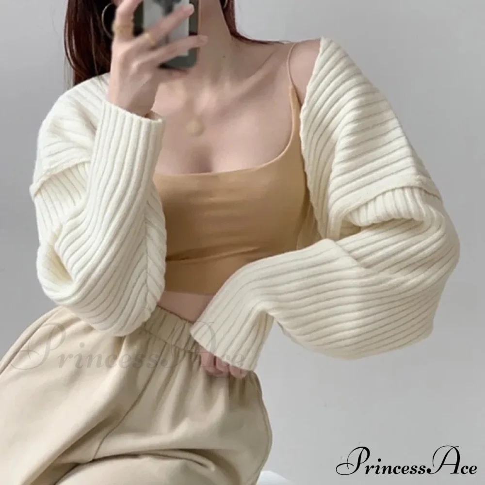 Open Front Solid Color Cropped Casual Bolero Shrug Cardigan - Image 9