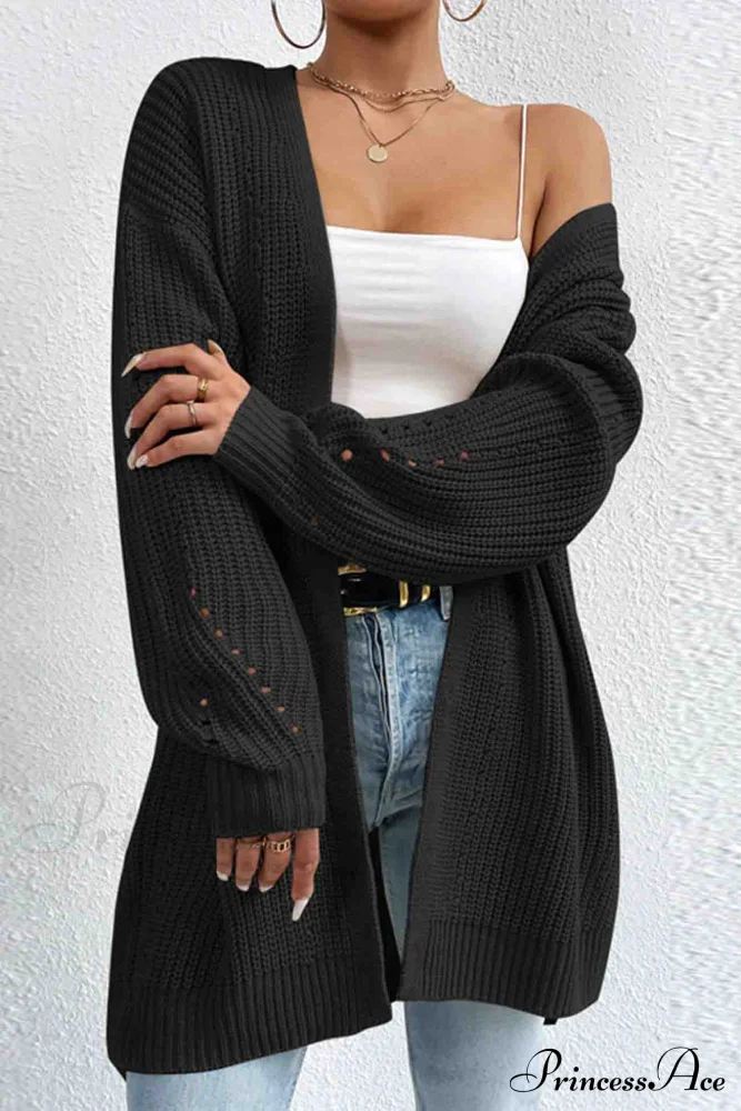 Open Mid-Length Front Cardigan - Image 3