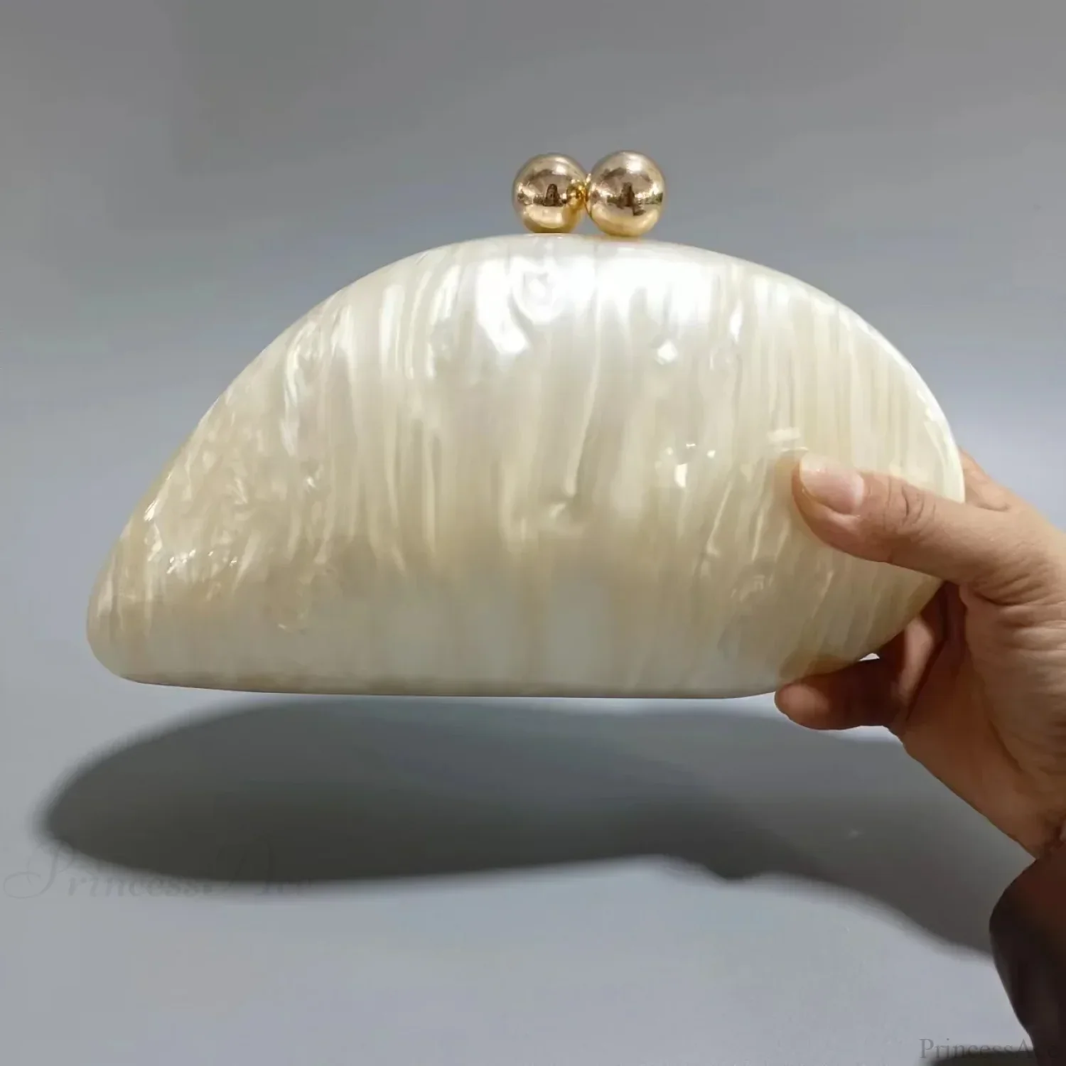 Oval Purple Shell Acrylic Clutch Bag Crossbody - Image 9