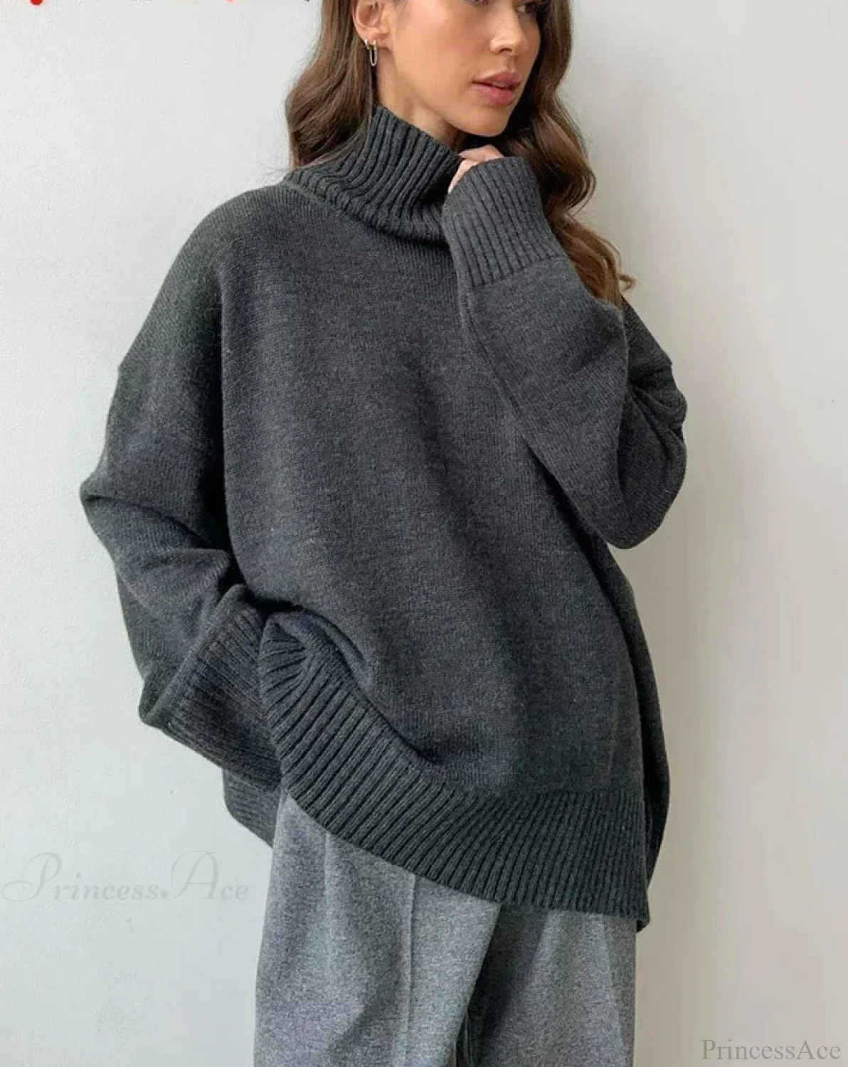 Oversize Vintage Turtleneck Winter Sweater - Image 4