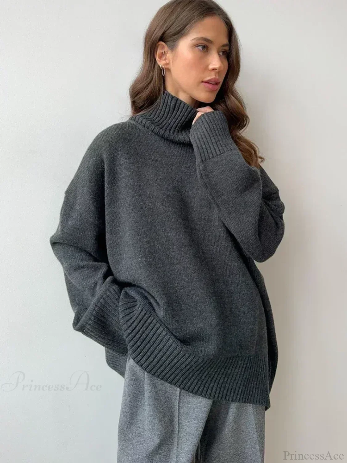 Oversize Vintage Turtleneck Winter Sweater - Image 7