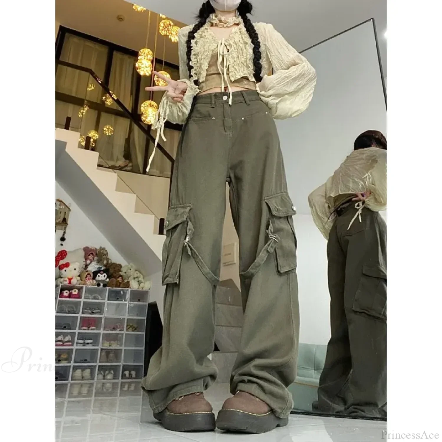 Oversized Cargo Denim Jeans Women Pants - Image 5